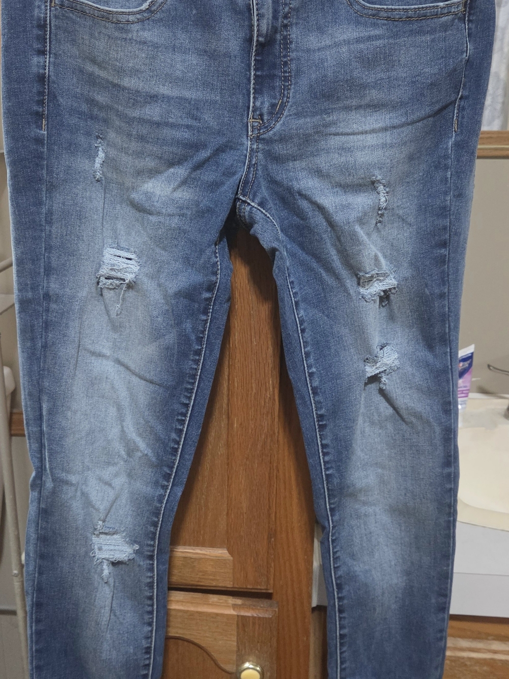 SO Women's Distressed Low Rise Skinny Jeans